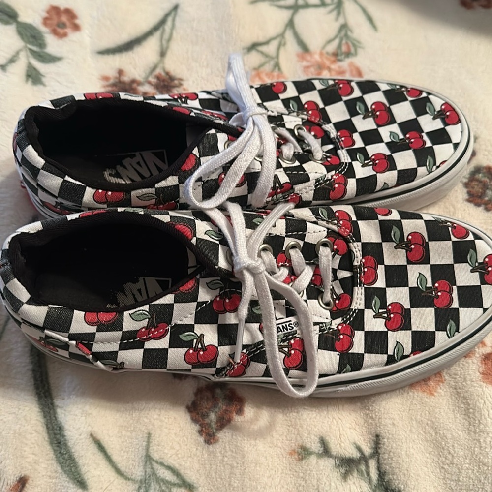 COPY - Checkered Cherry Vans size 7.5 women’s